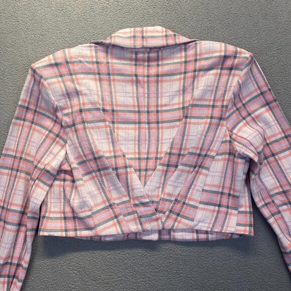 Women's CABI Playdate Crop Jacket Small Style# 6257 Tailored Plaid,One Button - Picture 4 of 12